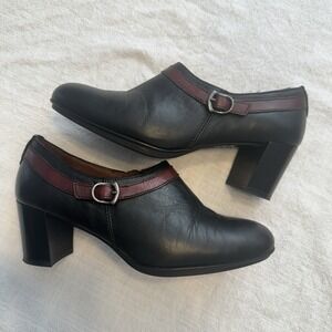 Hispantitas Women's Helped Bootie Pumps Size 36/Us 6 Black Leather Pointed Toe